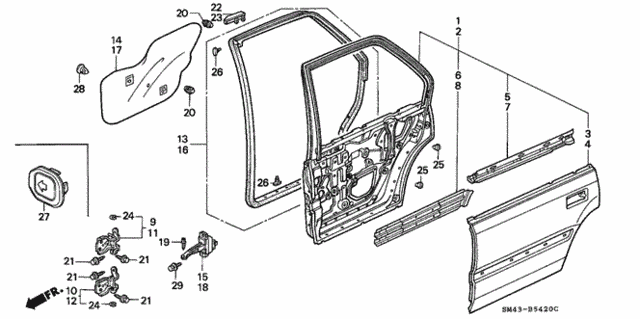 Rear Door Panels for 1993 Honda Accord #0