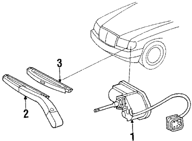 1248202344 - Electrical: Wiper Arm for Mercedes-Benz Image