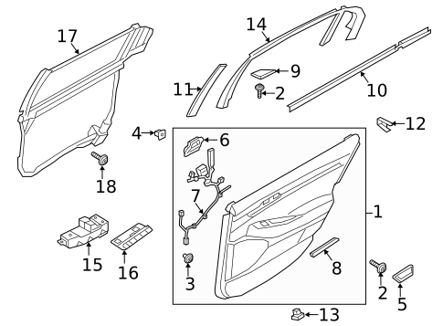 Interior Trim - Rear Door for 2017 Genesis G90 #0