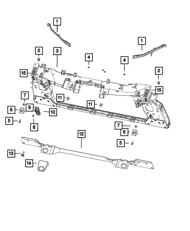68244672AA - Cooling: Radiator Support Bracket, Right for Mopar Image