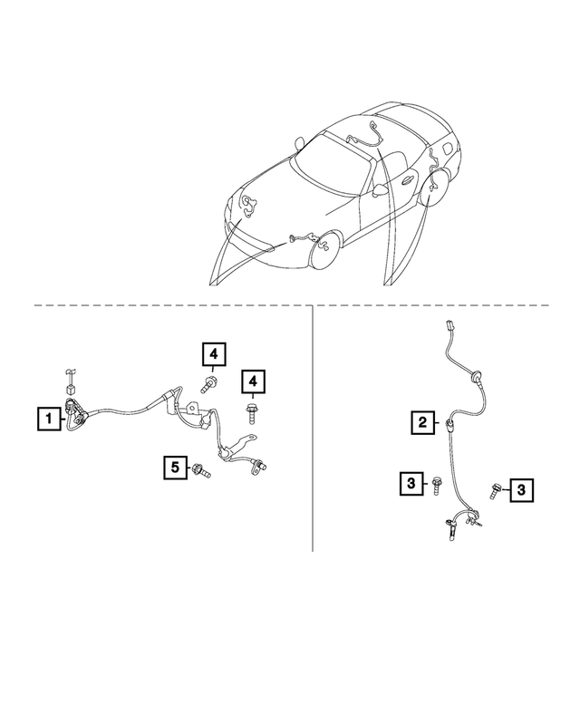 68333373AA - : Anti-Lock Brakes Sensor, Left, Rear for Mopar Image