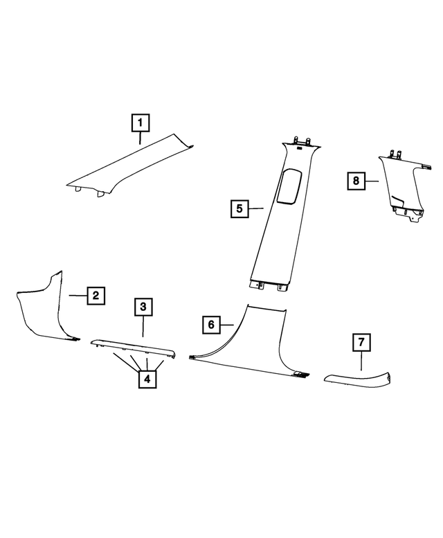 « 6EJ60LU5AA –  : Pied Avant Moulure, Côté Droit pour Mopar Image »