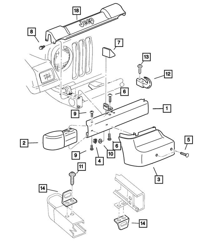 55155756AA - Frames and Bumpers: Bumper Extension, Right for Mopar Image image