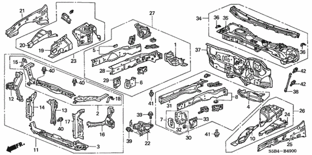 Front Bulkhead - Dashboard for 2005 Honda Civic #0