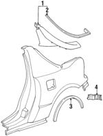 74401SR2003ZF - Body: Pillar Molding for Honda: Civic del Sol Image