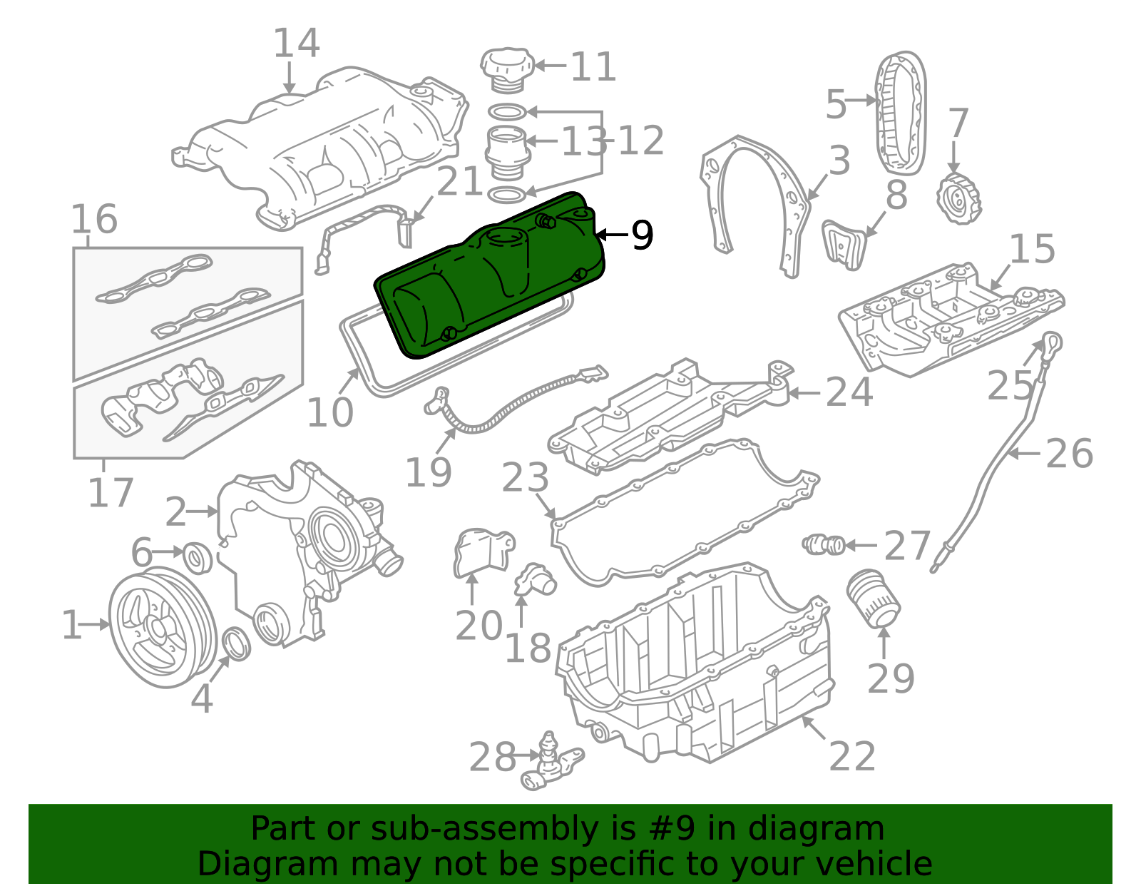 1993-2005 GM Valve Cover 89017415 GM | GMPartsDirect.com