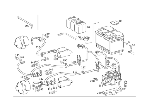 Battery, Starter/Alternator Cable for 2002 Mercedes-Benz C240 #0