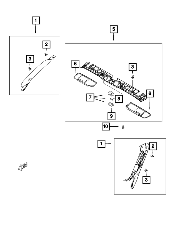 6XD82U0DAA - Interior Trim: A Pillar Molding, Right for Mopar Image