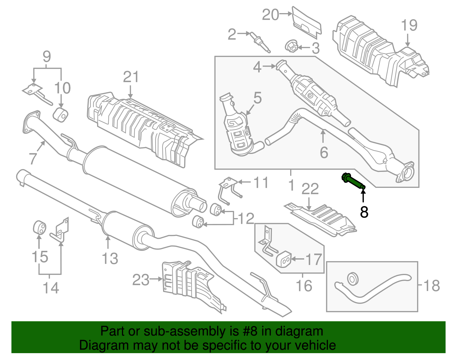2011-2025 Ford Muffler & Pipe Bolt -W714717-S439