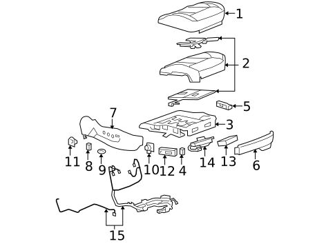 Air Bag Components for 2010 Cadillac DTS #1