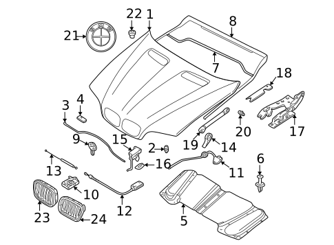 Hood & Components for 2006 BMW X5 #0