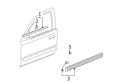 Exterior Trim - Front Door for 1997 Honda CR-V #0