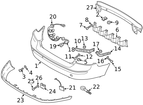 Bumper & Components - Rear for 2004 Volvo S40 #0