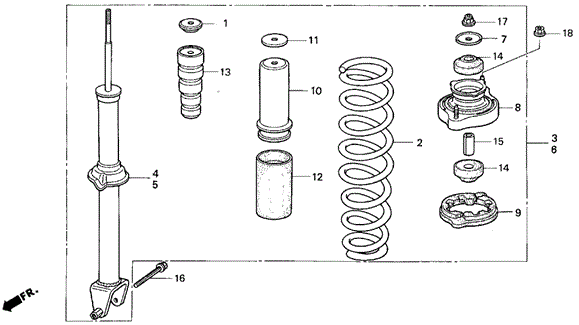 Rear Shock Absorber for 1993 Honda Prelude #0