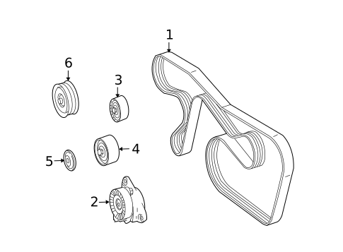 Belts & Pulleys for 2009 Mercedes-Benz ML63 AMG #0