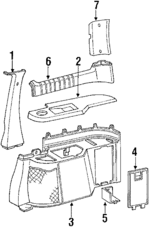 10213658 - Body: Pillar Cover for Oldsmobile: Silhouette | Pontiac: Trans Sport Image