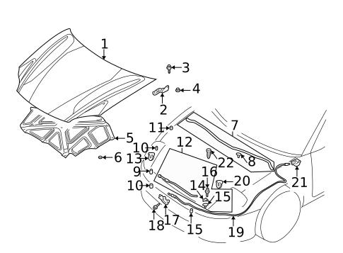 Hood & Components for 2002 Dodge Stratus #0