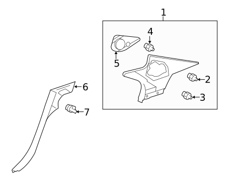 Interior Trim - Quarter Panels for 2014 Lexus LS460 #0