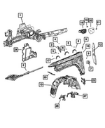 68409799AN - Body Sheet Metal Except Doors: Front Side Rail Front Rail, Left for Mopar Image
