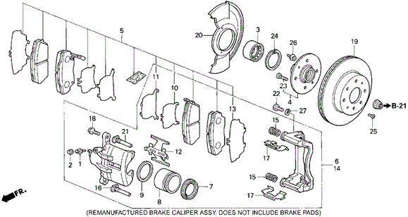 Front Brake (2) for 1992 Honda Civic #0