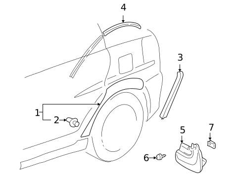 Exterior Trim - Quarter Panel for 2000 Toyota Echo #1