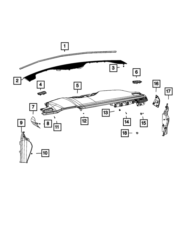 68569449AA - Interior Trim: Instrument Panel Seal for Jeep: Grand Cherokee, Grand Cherokee L Image