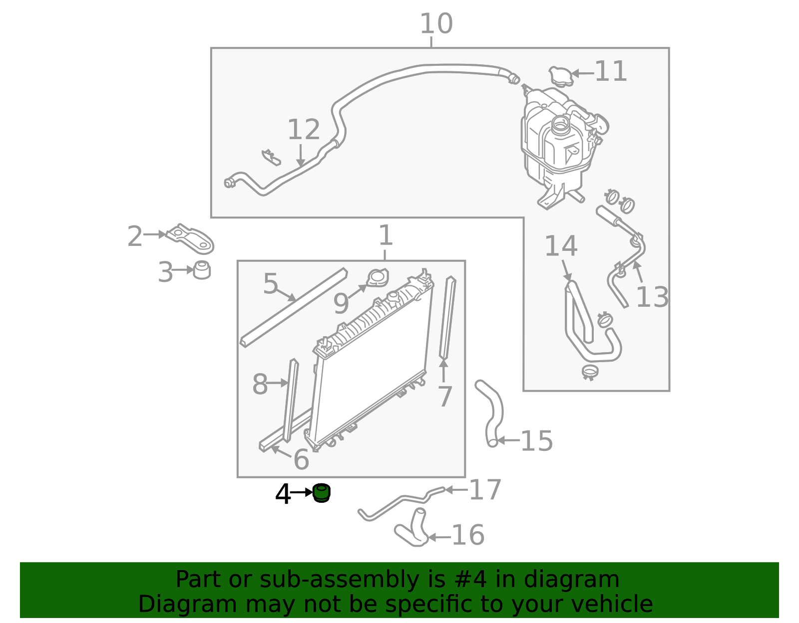 2005-2025 Nissan Radiator Assembly Mount Cushion 21508-4P00A