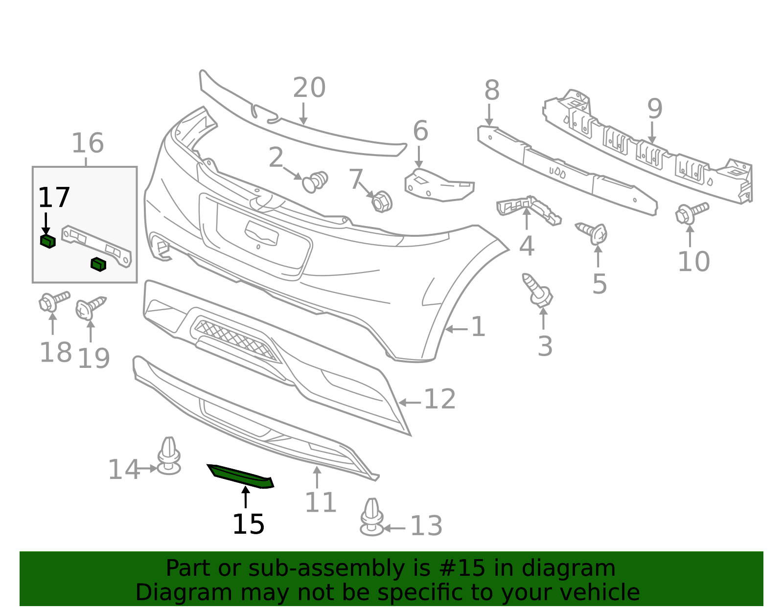 2011-2012 Honda CR-Z Bumper Cover Spacer Panel 71504-SZT-A00 | OEM ...