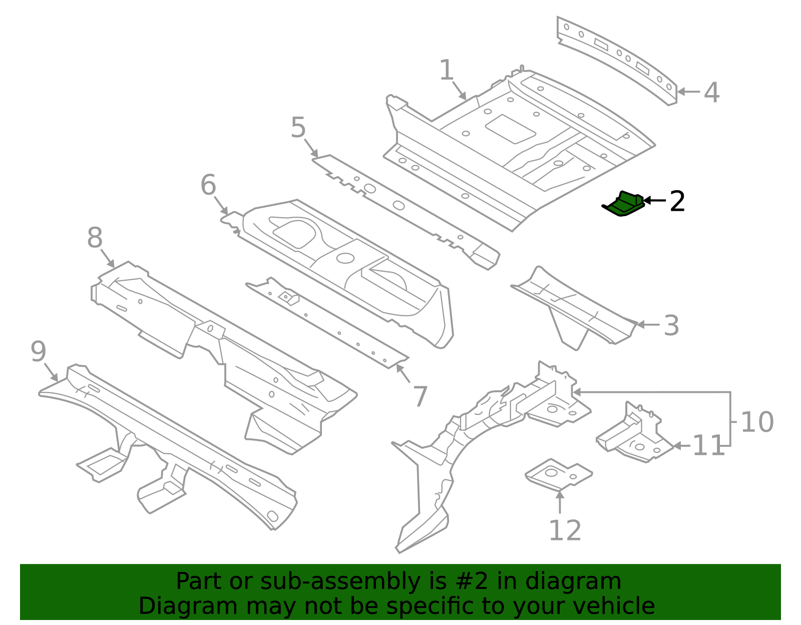 Rear Floor Pan Support - Porsche (9Y0-803-347-Y-GRV)