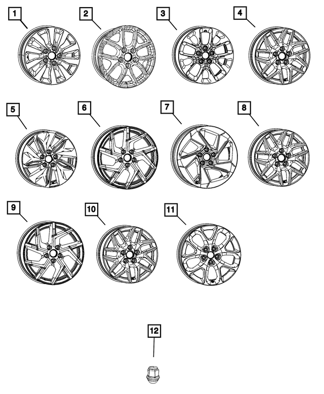 « 68774387AA –  : Aluminium Roue, Avant Ou Arrière pour Mopar Image »