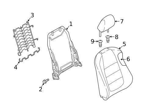 Passenger Seat Components for 2016 Mazda 6 #1