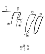 68376044AC - Doors, Door Mirrors and Related Parts: Door Belt Outer Weatherstrip, Right for Jeep: Grand Cherokee Image