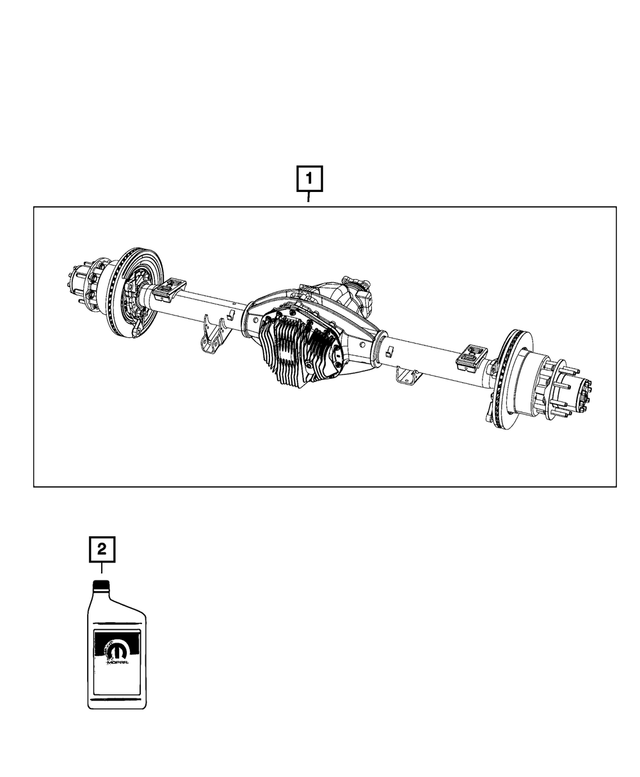 68282922AK - Rear Axle; American Axle 292 MM Dual Rear Wheels; Differential and Drive Line: Rear Complete Axle Assembly for Mopar Image