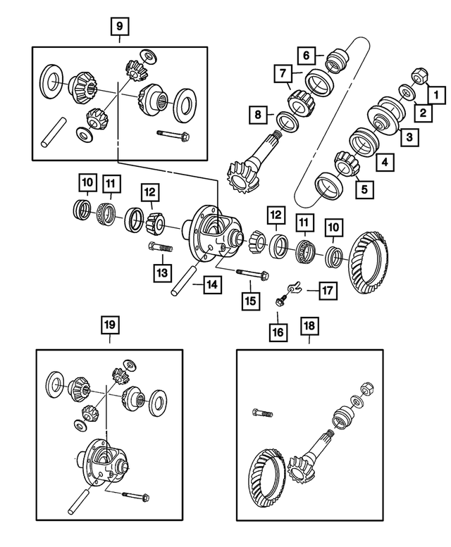 68214643AA - Front Axle; American Axle 235 MM Dual Rear Wheel; Differential and Drive Line: Pinion Flange for Mopar Image