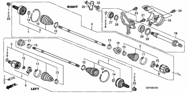 Driveshaft - Half Shaft for 2008 Acura TL #0