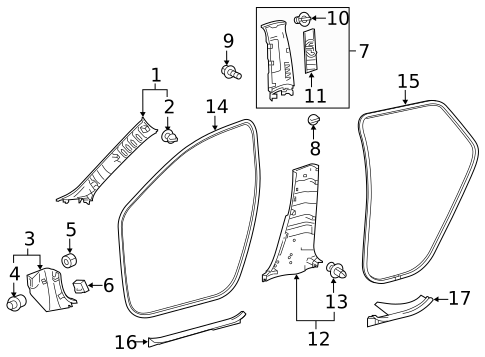 Interior Trim - Pillars for 2017 Toyota Corolla iM #0
