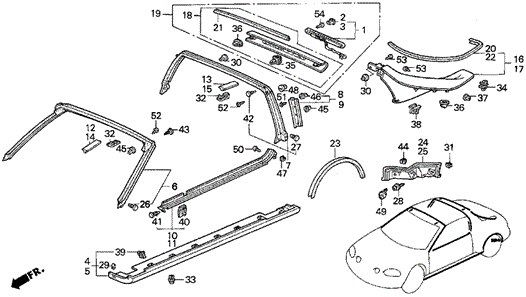 Molding - Protector for 1995 Honda Civic del Sol #0