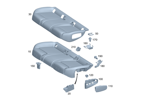 1779242000 - Rear Seat Bench: Padding, Rr Seat Cushion for Mercedes-Benz Image image