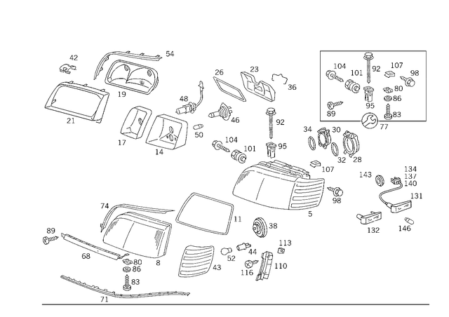 1408208761 - Electrical System: Headlamp for Mercedes-Benz: 400SEL, 500SEL, 600SEL Image image