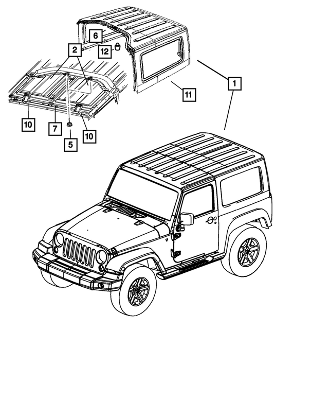 5KE97RXFAK - Body Sheet Metal Except Doors: Hardtop for Mopar Image
