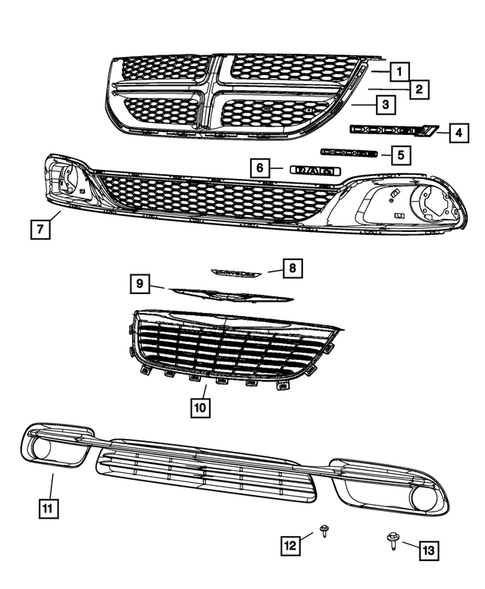 Grilles for 2012 Dodge Grand Caravan #0