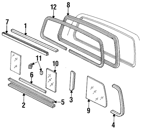 Glass & Hardware - Back for 1992 Ford Ranger #0
