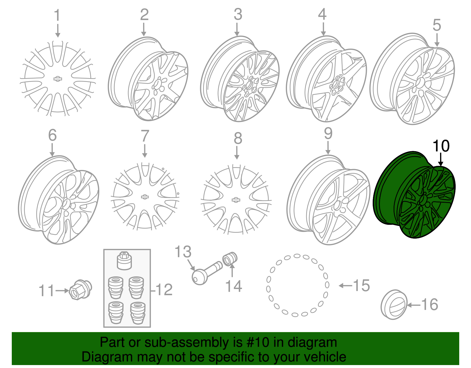 Genuine Aluminum Rim Morpheus 8 X 18in for 2012-2013 Volvo