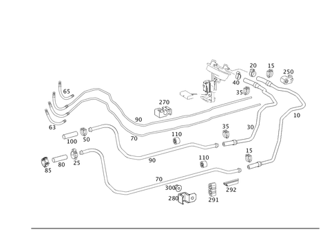 Fuel Lines, Diesel Vehicles for 1994 Mercedes-Benz E500 #0
