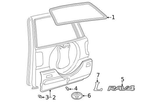 Exterior Trim - Back Door for 1997 Toyota RAV4 #0