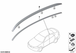 51137414232 - Vehicle Trim: Roof Molding Prime-Coated Right for BMW Image