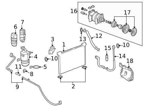 Condenser, Compressor & Lines for 2003 Chevrolet Avalanche 2500 #0