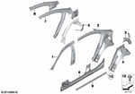 41217240451 - Bodywork: Side Frame, Inside, Front Left for BMW Image