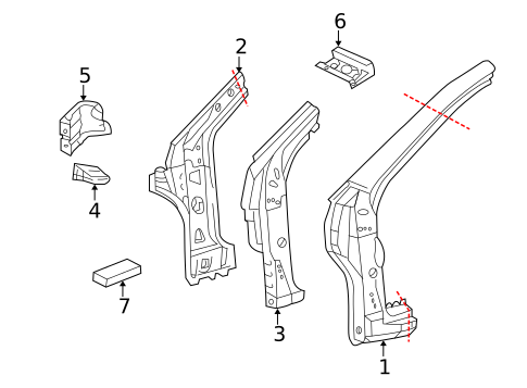Hinge Pillar for 2009 Pontiac Vibe #0