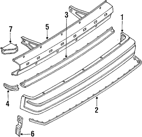 Rear Bumper for 1986 Nissan Sentra #1